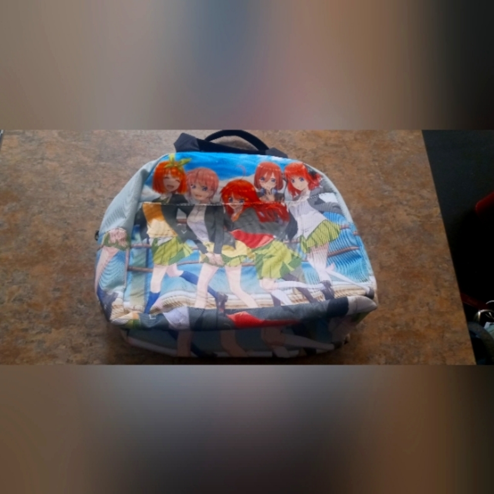 Blue Anime Kids lunch bag  - School  Design insulation keeps food cold or hot